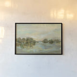 Dreamy Lake Green by Silvia Vassileva. shown as a paper print in a black flame. Available as a archival giclee rolled canvas, fine art paper, or poster print. SKU 33289i.