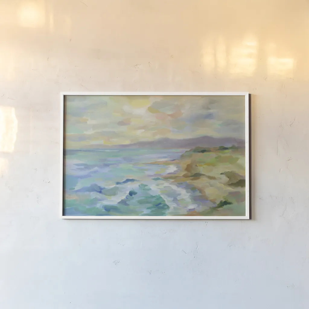 Dunes by the Sea by Silvia Vassileva. shown as a paper print in a white frame. Available as a archival giclee rolled canvas, fine art paper, or poster print. SKU 46659i.