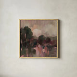 Dusk By The Lake I by Silvia Vassileva. Shown in a natural wood glass frame for a timeless modern aesthetic. Available as an archival giclee rolled canvas, fine art paper, or poster print. SKU 103198a.