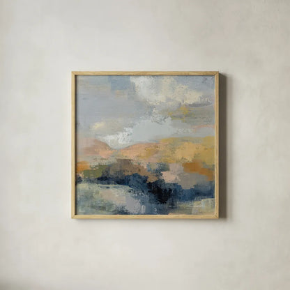 Dusk II by Silvia Vassileva. Shown in a natural wood glass frame for a timeless modern aesthetic. Available as an archival giclee rolled canvas, fine art paper, or poster print. SKU 85002a.