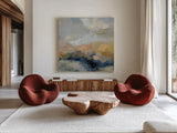 Dusk II by Silvia Vassileva. Shown as extra-large giant wall art in a modern living room. Available as an archival giclee rolled canvas, fine art paper, or poster print. SKU 85002a.