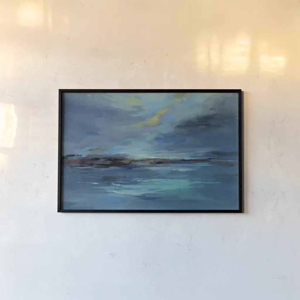 Early Morning Sea by Silvia Vassileva. shown as a paper print in a black flame. Available as a archival giclee rolled canvas, fine art paper, or poster print. SKU 60169i.