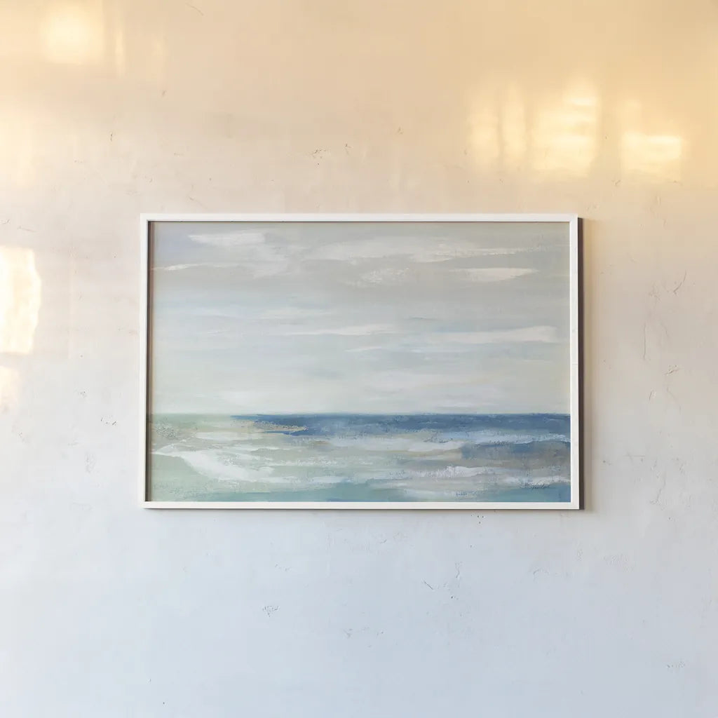 Early Morning Waves III by Silvia Vassileva. shown as a paper print in a white frame. Available as a archival giclee rolled canvas, fine art paper, or poster print. SKU 73948i.