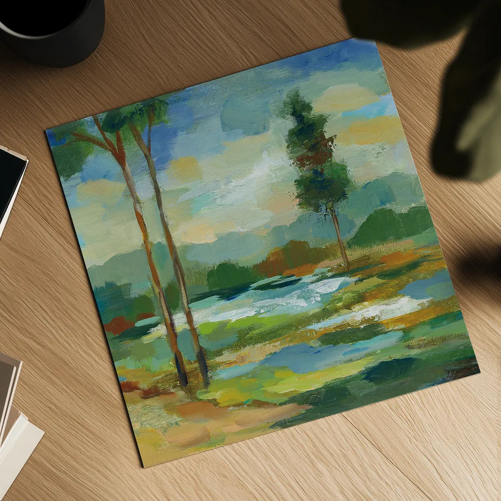 Early Spring Landscape I by Silvia Vassileva. Shown as a detailed flat fine art print, highlighting archival giclee quality. Available as an archival giclee rolled canvas, fine art paper, or poster print. SKU 28660a.