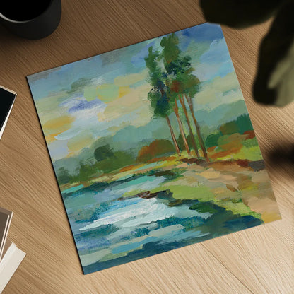 Early Spring Landscape II by Silvia Vassileva. Shown as a detailed flat fine art print, highlighting archival giclee quality. Available as an archival giclee rolled canvas, fine art paper, or poster print. SKU 28661a.