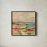 Earth Day I by Silvia Vassileva. Shown in a sleek black glass frame for a contemporary gallery look. Available as an archival giclee rolled canvas, fine art paper, or poster print. SKU 93585a.