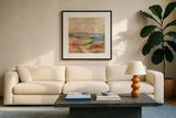 Earth Day I by Silvia Vassileva. Displayed in a glass frame with matte in a clean modern living room. Available as an archival giclee rolled canvas, fine art paper, or poster print. SKU 93585a.