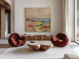 Earth Day I by Silvia Vassileva. Shown as extra-large giant wall art in a modern living room. Available as an archival giclee rolled canvas, fine art paper, or poster print. SKU 93585a.