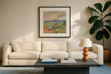 Earth Day II by Silvia Vassileva. Displayed in a glass frame with matte in a clean modern living room. Available as an archival giclee rolled canvas, fine art paper, or poster print. SKU 93586a.