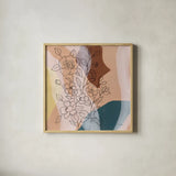 Earthy Boho Lace I by Silvia Vassileva. Shown in a natural wood glass frame for a timeless modern aesthetic. Available as an archival giclee rolled canvas, fine art paper, or poster print. SKU 77105a.