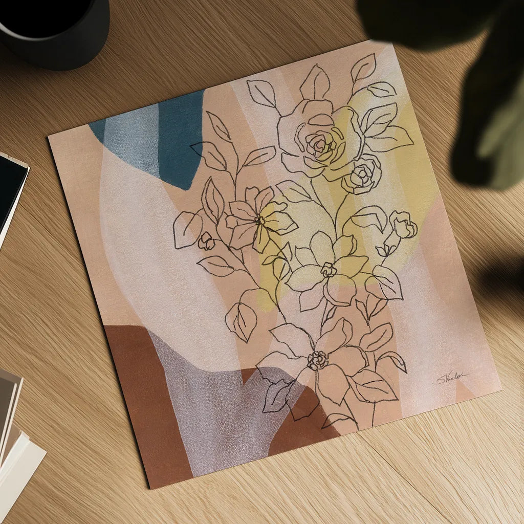 Earthy Boho Lace II by Silvia Vassileva. Shown as a detailed flat fine art print, highlighting archival giclee quality. Available as an archival giclee rolled canvas, fine art paper, or poster print. SKU 77106a.