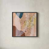 Earthy Boho Lace II by Silvia Vassileva. Shown in a sleek black glass frame for a contemporary gallery look. Available as an archival giclee rolled canvas, fine art paper, or poster print. SKU 77106a.