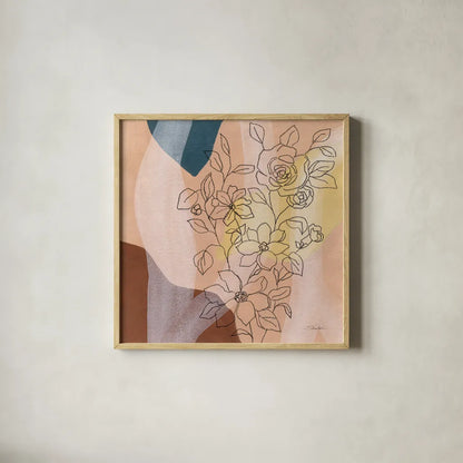 Earthy Boho Lace II by Silvia Vassileva. Shown in a natural wood glass frame for a timeless modern aesthetic. Available as an archival giclee rolled canvas, fine art paper, or poster print. SKU 77106a.