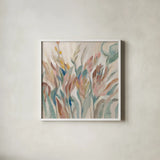 Eden Breeze by Silvia Vassileva. Shown in a crisp white glass frame for a clean and minimalist style. Available as an archival giclee rolled canvas, fine art paper, or poster print. SKU 72298a.
