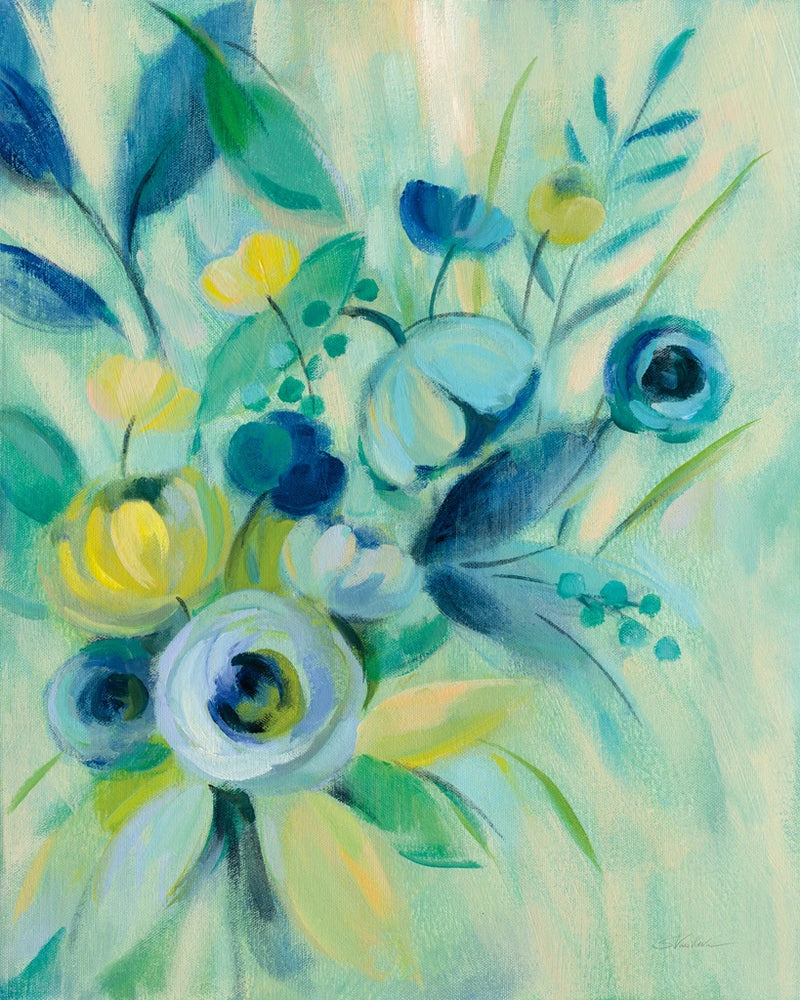 Elegant Blue Floral I by Silvia Vassileva
