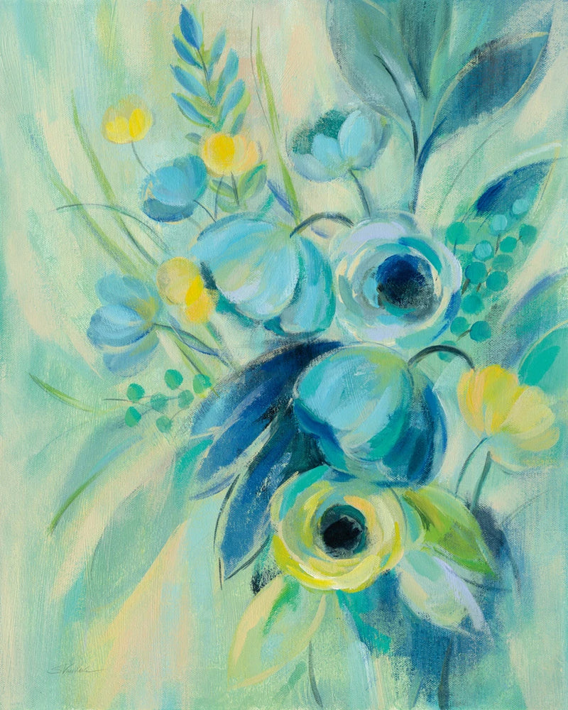 Elegant Blue Floral II by Silvia Vassileva