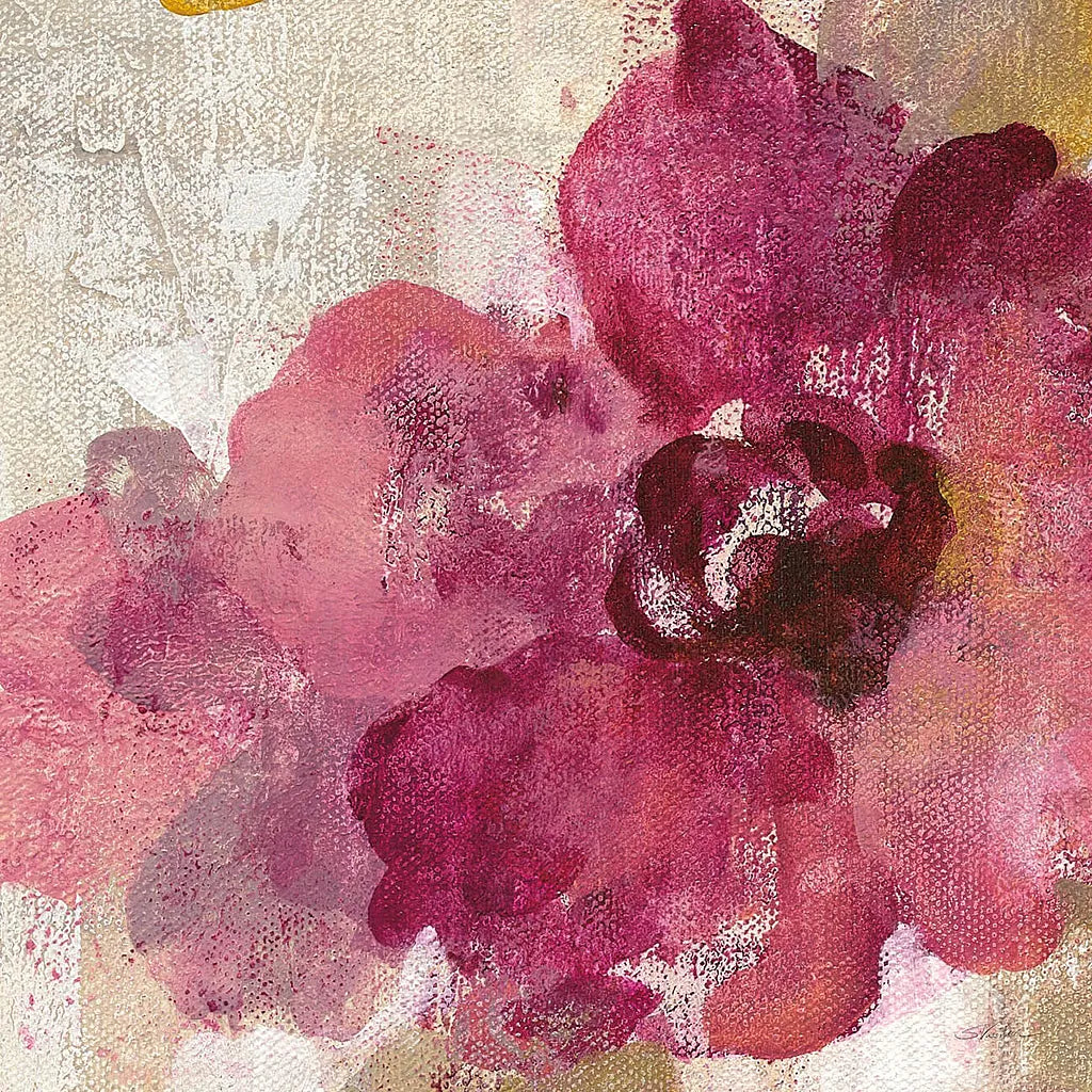 Elegant Fresco Floral Gold Flower I by Silvia Vassileva. SKU 25681a. Archival Giclee Fine art print for wall decor.