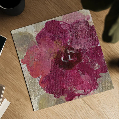 Elegant Fresco Floral Gold Flower III by Silvia Vassileva. Shown as a detailed flat fine art print, highlighting archival giclee quality. Available as an archival giclee rolled canvas, fine art paper, or poster print. SKU 25683a.