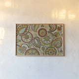 Elegant Mandalas Dark Green by Silvia Vassileva. shown as a paper print in a natural frame. Available as a archival giclee rolled canvas, fine art paper, or poster print. SKU 30625i.