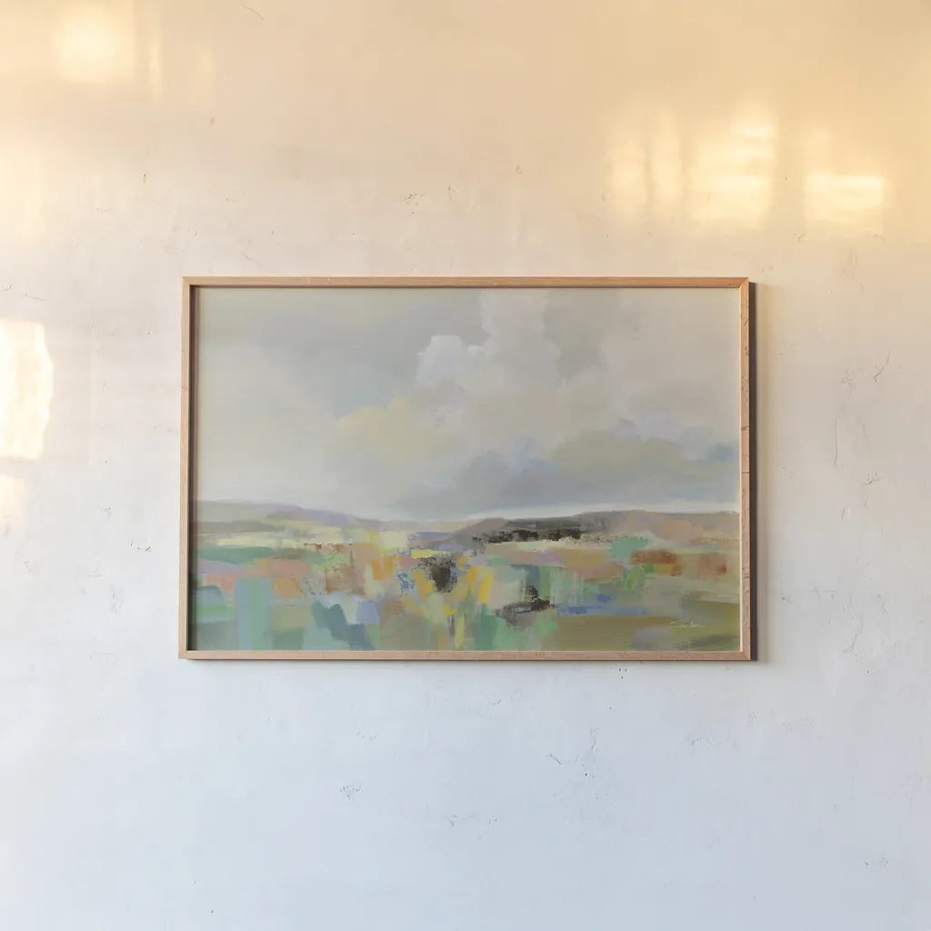 Emerald Meadow by Silvia Vassileva. shown as a paper print in a natural frame. Available as a archival giclee rolled canvas, fine art paper, or poster print. SKU 87402i.