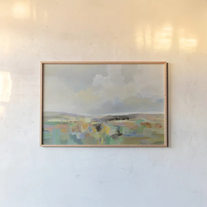 Emerald Meadow by Silvia Vassileva. shown as a paper print in a natural frame. Available as a archival giclee rolled canvas, fine art paper, or poster print. SKU 87402i.