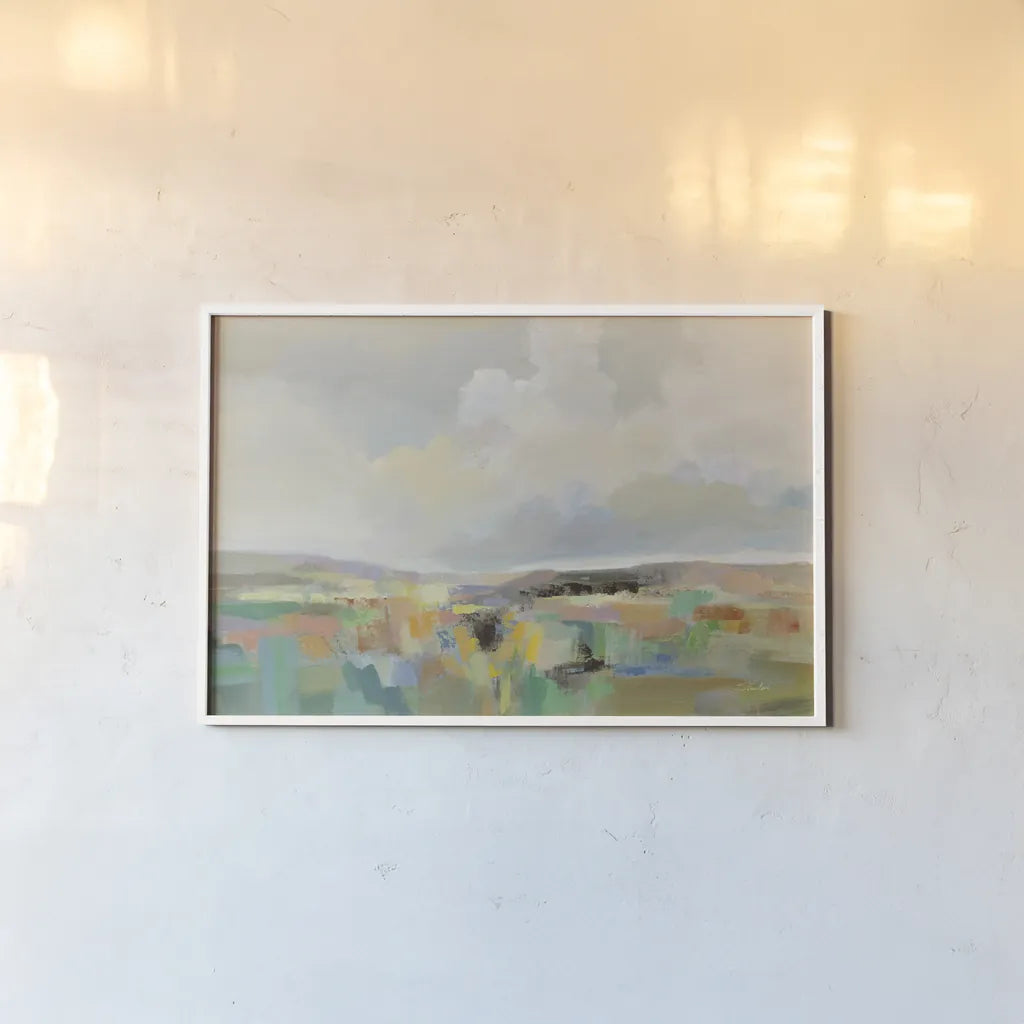 Emerald Meadow by Silvia Vassileva. shown as a paper print in a white frame. Available as a archival giclee rolled canvas, fine art paper, or poster print. SKU 87402i.