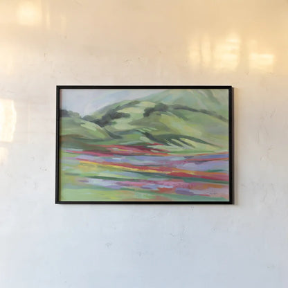 Emerald Mountain by Silvia Vassileva. shown as a paper print in a black flame. Available as a archival giclee rolled canvas, fine art paper, or poster print. SKU 90995i.