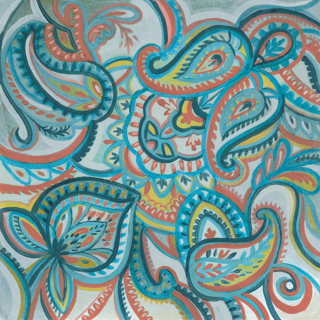 Emerald Paisley I by Silvia Vassileva. SKU 64819a. Archival Giclee Fine art print for wall decor.