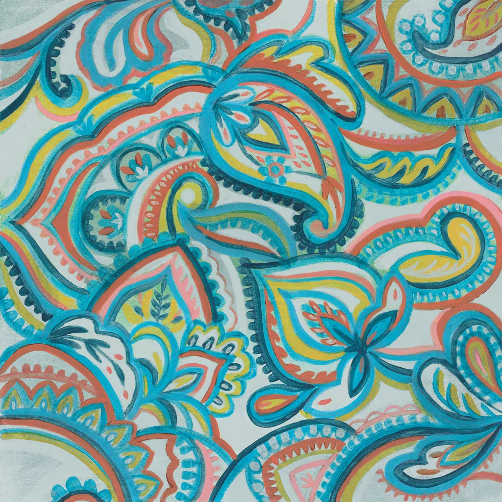 Emerald Paisley II by Silvia Vassileva. SKU 64820a. Archival Giclee Fine art print for wall decor.