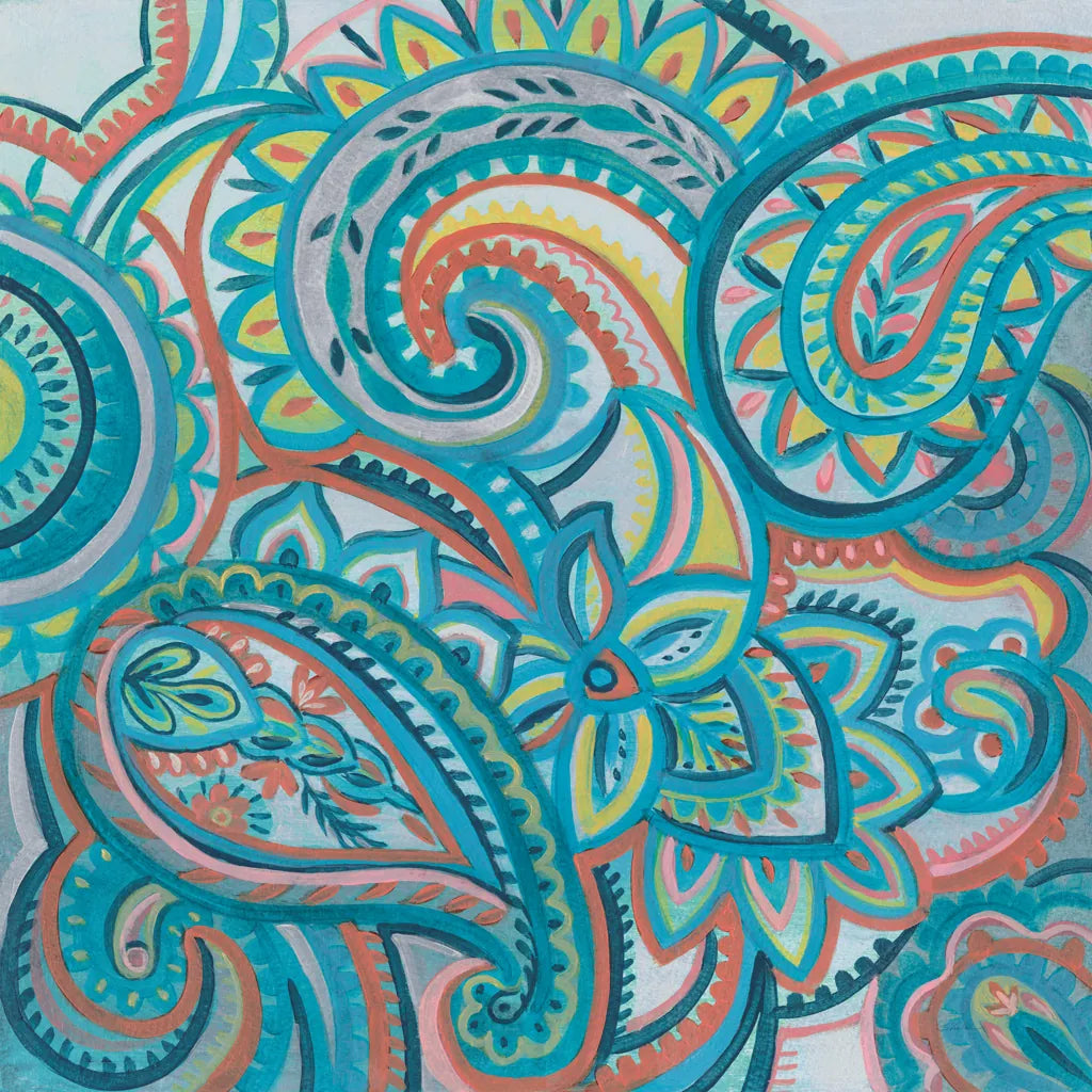 Emerald Paisley III by Silvia Vassileva. SKU 64821a. Archival Giclee Fine art print for wall decor.