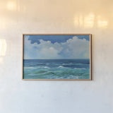 Emerald Wave by Silvia Vassileva. shown as a paper print in a natural frame. Available as a archival giclee rolled canvas, fine art paper, or poster print. SKU 83508i.