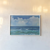 Emerald Wave by Silvia Vassileva. shown as a paper print in a white frame. Available as a archival giclee rolled canvas, fine art paper, or poster print. SKU 83508i.