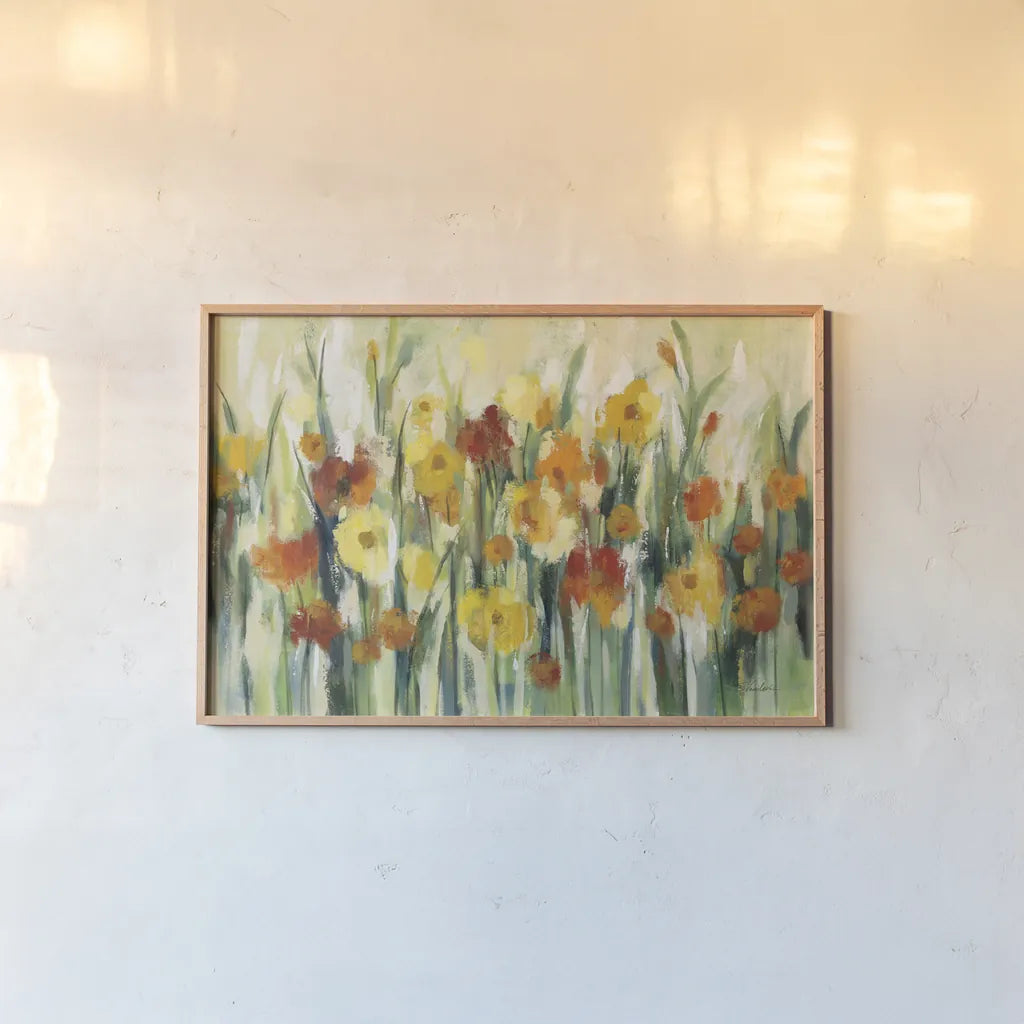 End of Summer Garden by Silvia Vassileva. shown as a paper print in a natural frame. Available as a archival giclee rolled canvas, fine art paper, or poster print. SKU 74314i.