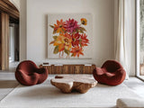 English Garden I by Silvia Vassileva. Shown as extra-large giant wall art in a modern living room. Available as an archival giclee rolled canvas, fine art paper, or poster print. SKU 30148a.