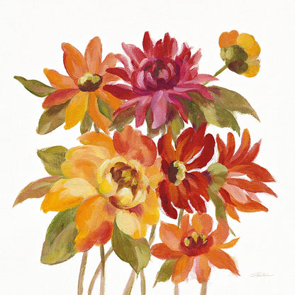 English Garden I on White by Silvia Vassileva. SKU 32137a. Archival Giclee Fine art print for wall decor.