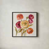 English Garden II by Silvia Vassileva. Shown in a sleek black glass frame for a contemporary gallery look. Available as an archival giclee rolled canvas, fine art paper, or poster print. SKU 30149a.