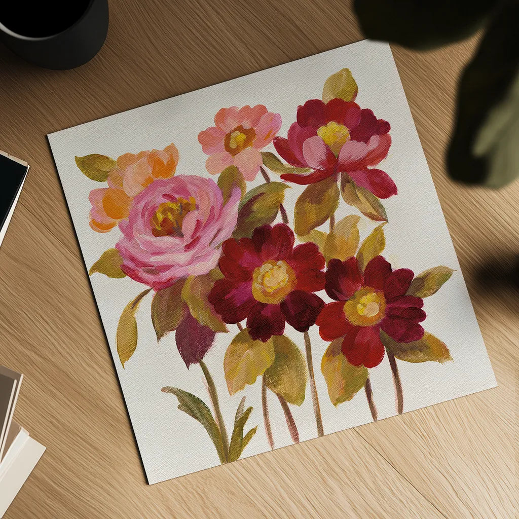 English Garden IV by Silvia Vassileva. Shown as a detailed flat fine art print, highlighting archival giclee quality. Available as an archival giclee rolled canvas, fine art paper, or poster print. SKU 30151a.