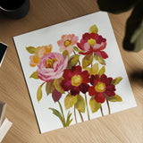 English Garden IV on White by Silvia Vassileva. Shown as a detailed flat fine art print, highlighting archival giclee quality. Available as an archival giclee rolled canvas, fine art paper, or poster print. SKU 32138a.
