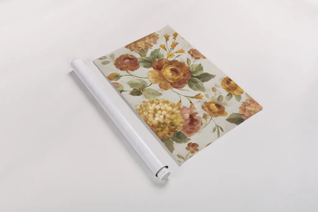 English Garden on Gray Crop by Silvia Vassileva. shown as a rolled paper print. Available as archival giclee rolled canvas, fine art paper, or poster print. SKU 33730i.