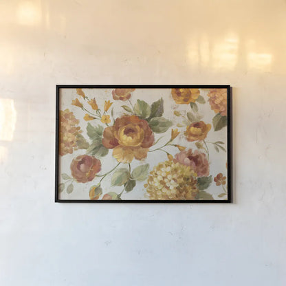 English Garden on Gray Crop by Silvia Vassileva. shown as a paper print in a black flame. Available as a archival giclee rolled canvas, fine art paper, or poster print. SKU 33730i.