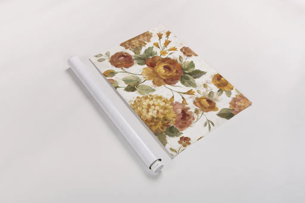 English Garden on White Crop by Silvia Vassileva. shown as a rolled paper print. Available as archival giclee rolled canvas, fine art paper, or poster print. SKU 33729i.