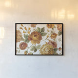 English Garden on White Crop by Silvia Vassileva. shown as a paper print in a black flame. Available as a archival giclee rolled canvas, fine art paper, or poster print. SKU 33729i.