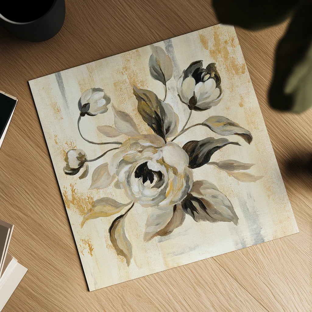 English Rose II by Silvia Vassileva. Shown as a detailed flat fine art print, highlighting archival giclee quality. Available as an archival giclee rolled canvas, fine art paper, or poster print. SKU 30444a.