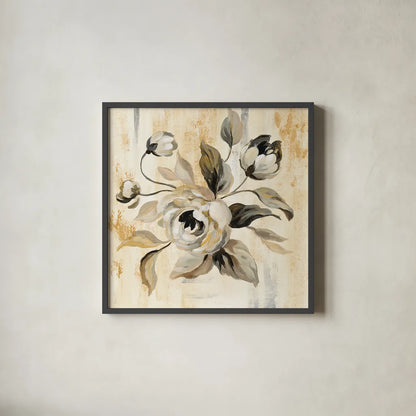 English Rose II by Silvia Vassileva. Shown in a sleek black glass frame for a contemporary gallery look. Available as an archival giclee rolled canvas, fine art paper, or poster print. SKU 30444a.