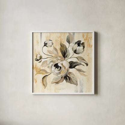 English Rose II by Silvia Vassileva. Shown in a crisp white glass frame for a clean and minimalist style. Available as an archival giclee rolled canvas, fine art paper, or poster print. SKU 30444a.