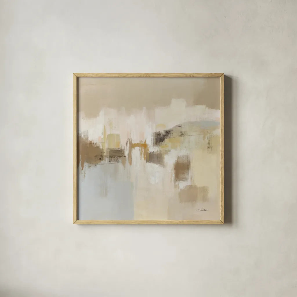 Ethereal Vista by Silvia Vassileva. Shown in a natural wood glass frame for a timeless modern aesthetic. Available as an archival giclee rolled canvas, fine art paper, or poster print. SKU 96734a.