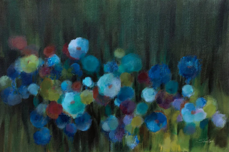 Evening Blue Garden by Silvia Vassileva. SKU 104644i. Archival Giclee Fine art print for wall decor.