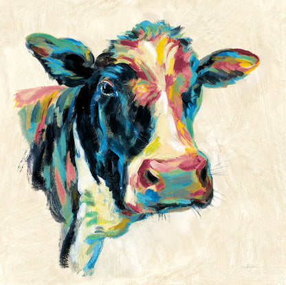 Expressionistic Cow I v2 by Silvia Vassileva. SKU 54354a. Archival Giclee Fine art print for wall decor.