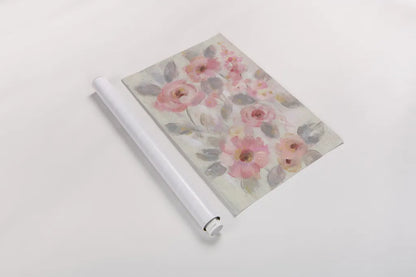 Expressive Pink Flowers I by Silvia Vassileva. shown as a rolled paper print. Available as archival giclee rolled canvas, fine art paper, or poster print. SKU 63282h.