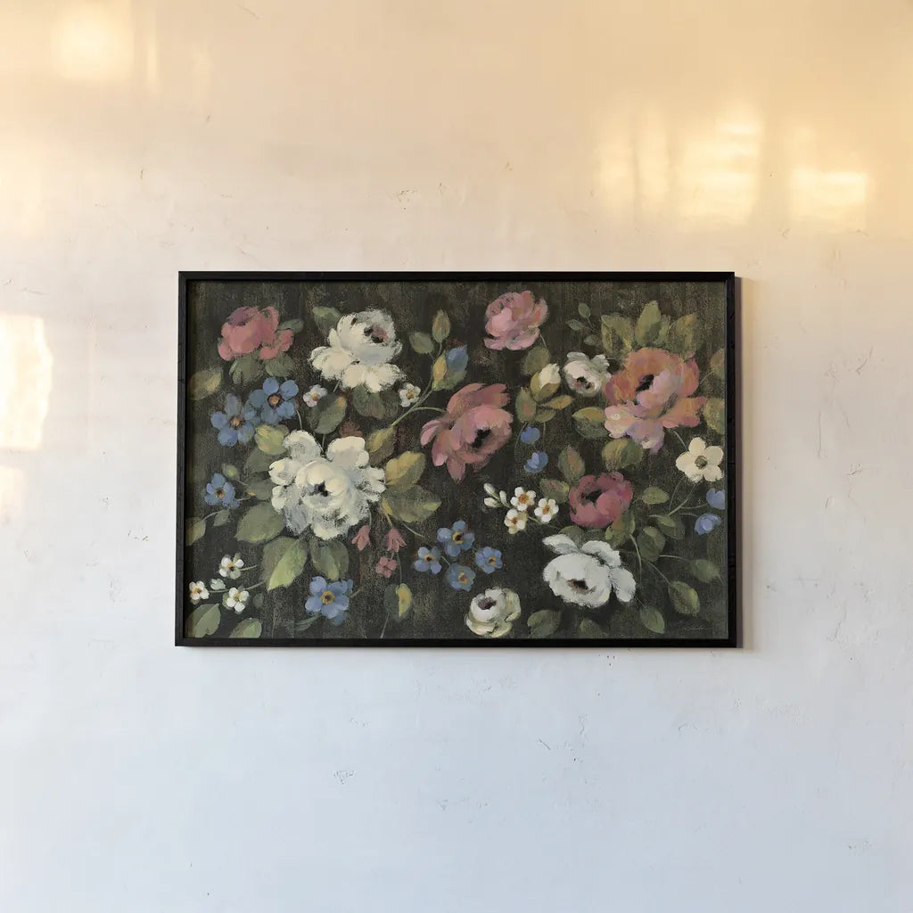 Expressive Spray on Black by Silvia Vassileva. shown as a paper print in a black flame. Available as a archival giclee rolled canvas, fine art paper, or poster print. SKU 29204i.